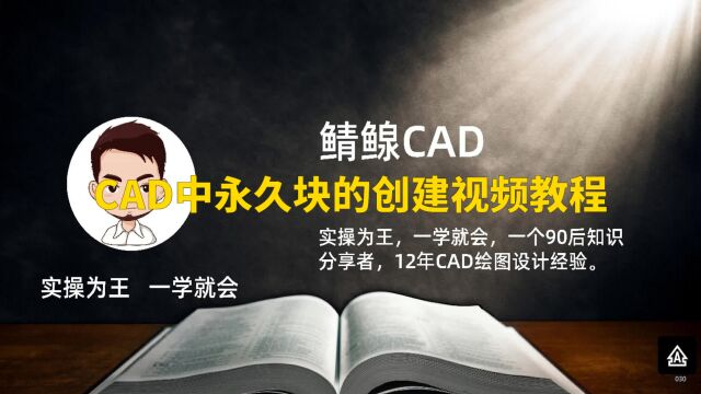 CAD中永久块的创建视频教程