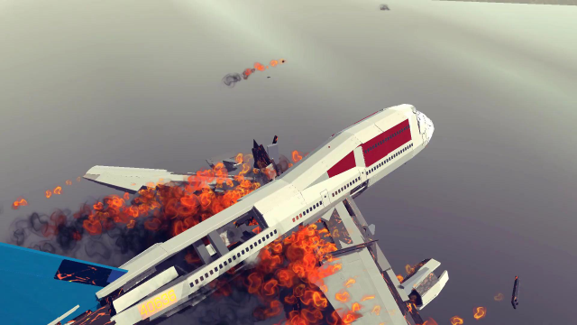 besiege围攻客机被击中发动机起火坠毁合集