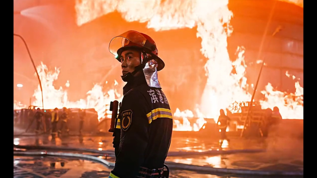 即使前方熊熊烈火,阻止不了消防员救人的决心,致敬,消防员