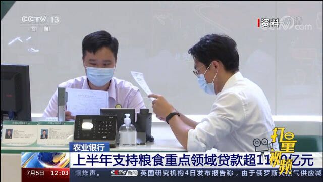 农业银行:上半年支持粮食重点领域贷款超1100亿元