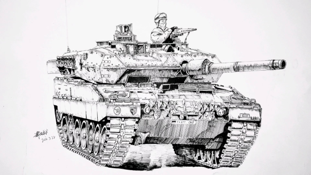 德国神车,手绘豹2主战坦克