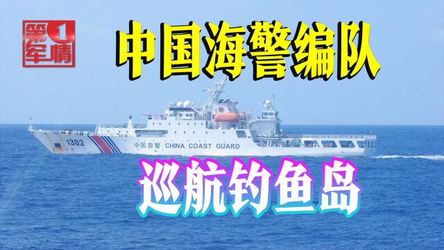 海警1302舰艇编队巡航钓鱼岛,中国一点都不能少