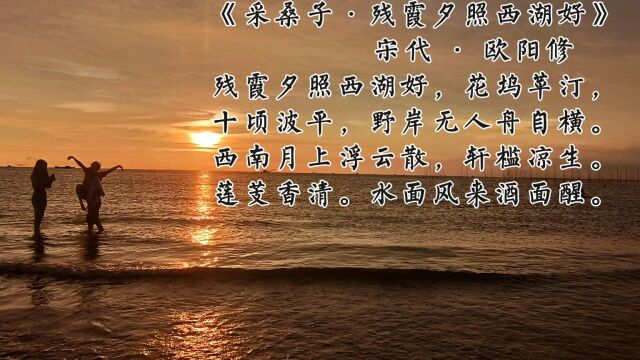 坚持每天一首古诗词《采桑子ⷦœž夕照西湖好》