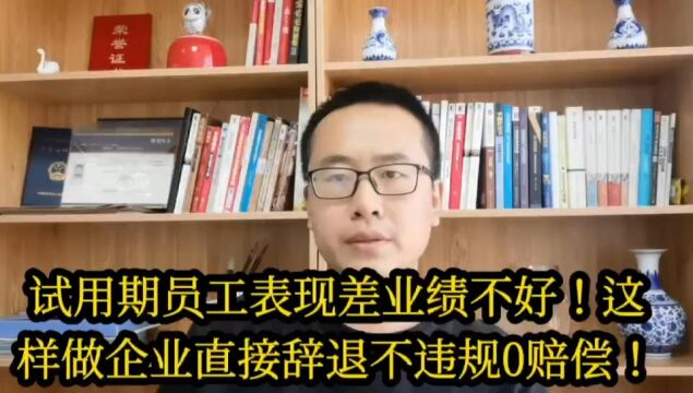 试用期员工表现差业绩不好!这样试用期考核,直接辞退不违规0赔偿!