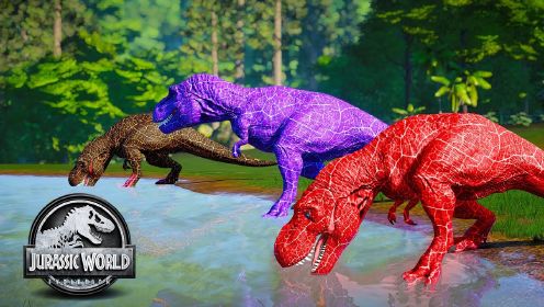 红色霸王龙 vs 岩浆棘龙 恐龙突围大战 - 侏罗纪世界进化 Mods
