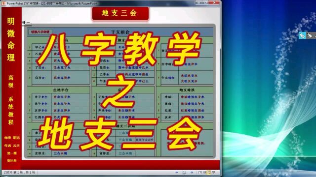 【明微八字命理】高级系统教程021[基础]地支三会局