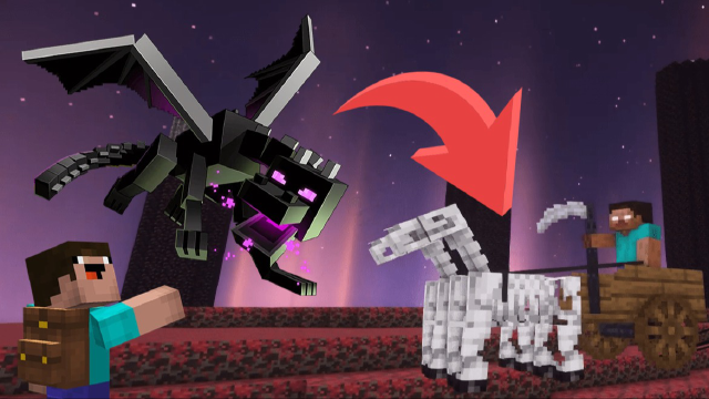 魔哒把末地里的末影龙变成了万圣节版him