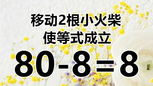 808=8?高手来试试,烧脑的智力题,你能想出答案吗?