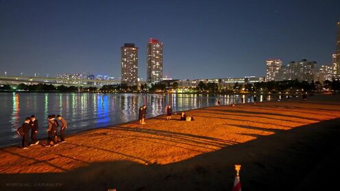 4K HDR东京冬夜漫步-Odaiba海滨。#唐加文#