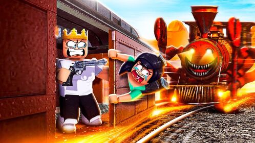 roblox西部列车:吃人火车头破坏列车!紧急救援击退怪物!