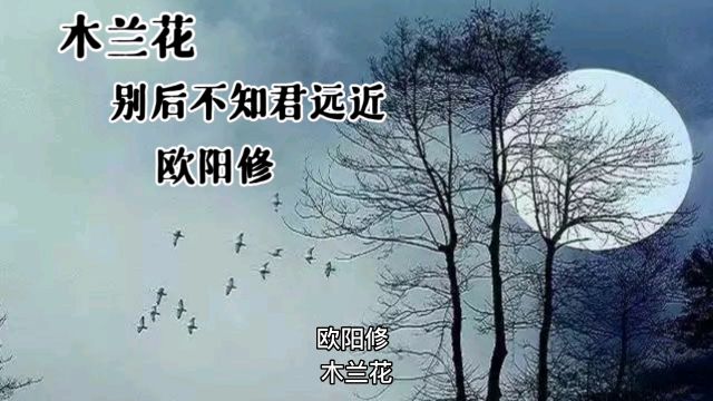 宋词木兰花欧阳修别后不知君远近