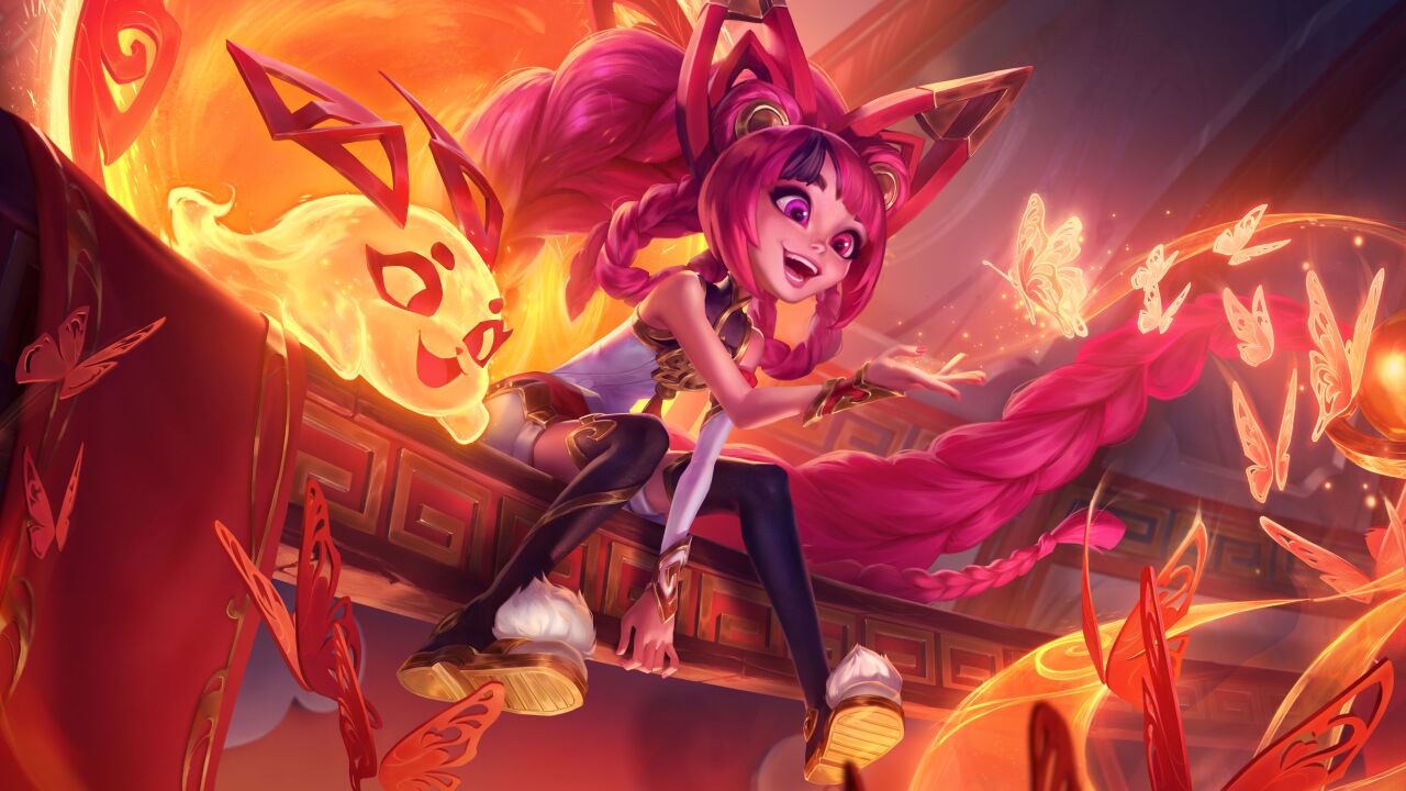 【英雄联盟手游】玉兔呈祥系列:焕影迎春 佐伊 技能展示