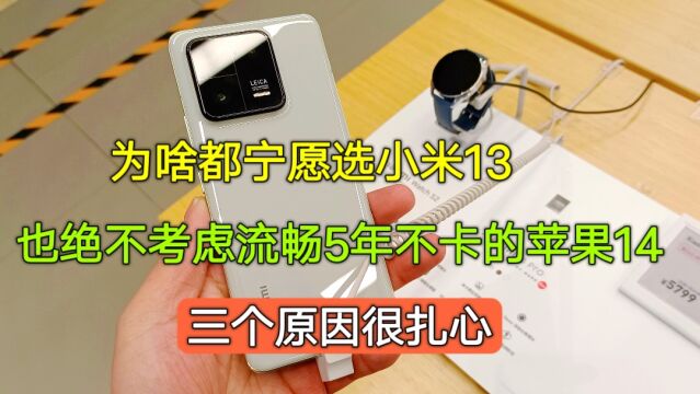 为啥都宁选小米13,也绝不考虑流畅不卡的苹果14,三个原因很扎心