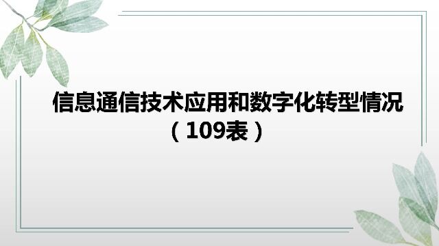 14(109表)信息通信技术应用和数字化转型情况