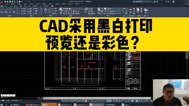 CAD图纸采用黑白打印样式,为啥打印预览的时候,还是显示彩色?