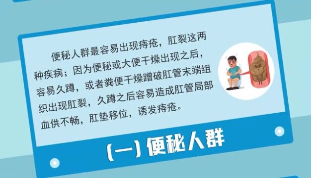 复兴中医肛肠:哪些人群容易得痔疮、肛裂、肛周脓肿、肛瘘等肛门病?