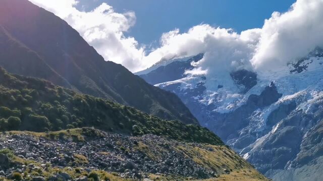 新西兰南岛库克山的风景美如画