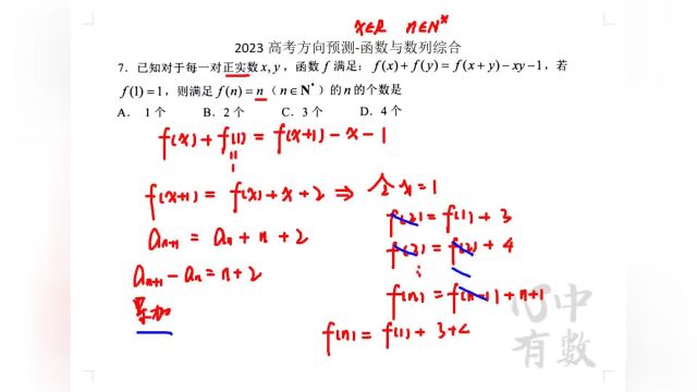 2023高考方向预测函数与数列综合