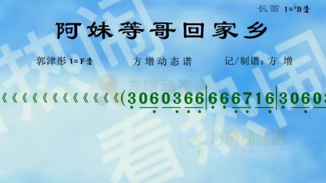 阿哥等阿妹回家#经典老歌 #动态曲谱 #原声分享