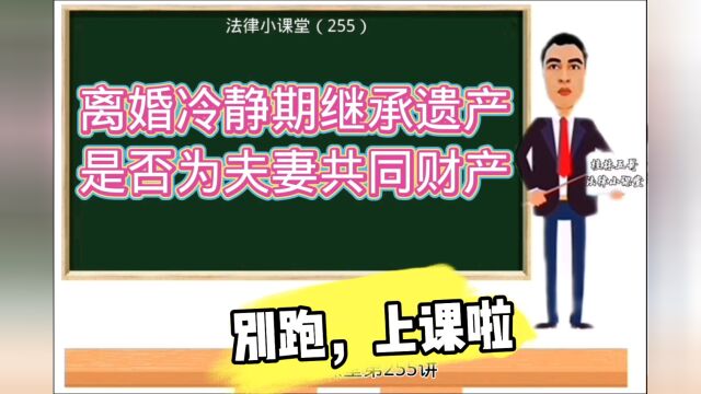 法律小课堂(255):离婚冷静期继承遗产,是否为夫妻共同财产?