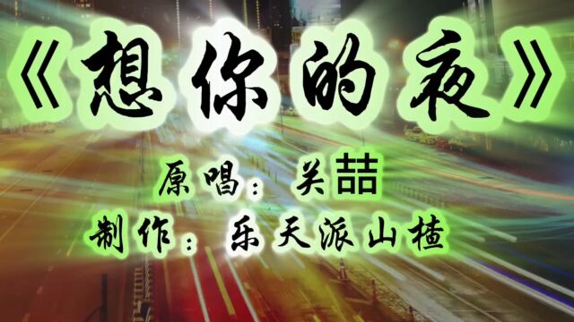 《想你的夜》原唱:关喆 制作:乐天派山楂