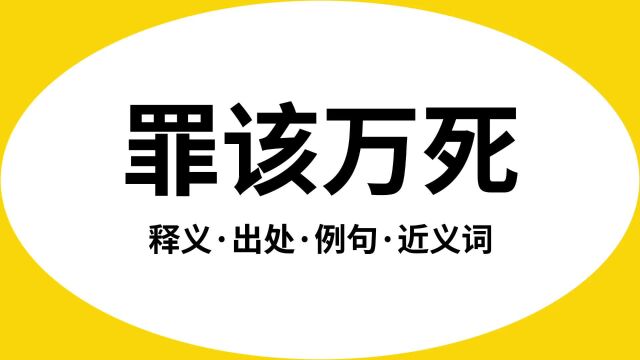 “罪该万死”是什么意思?