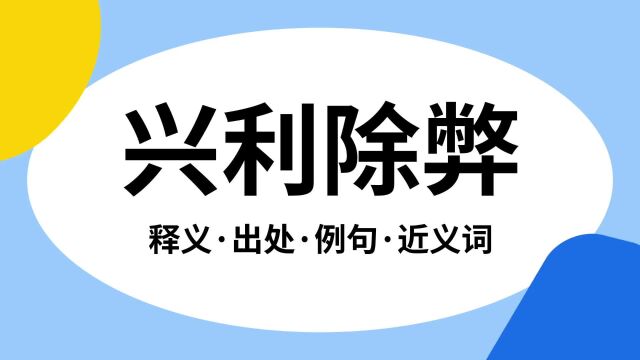 “兴利除弊”是什么意思?