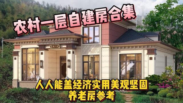 农村一层自建房合集,人人能盖经济实用美观坚固,养老房参考