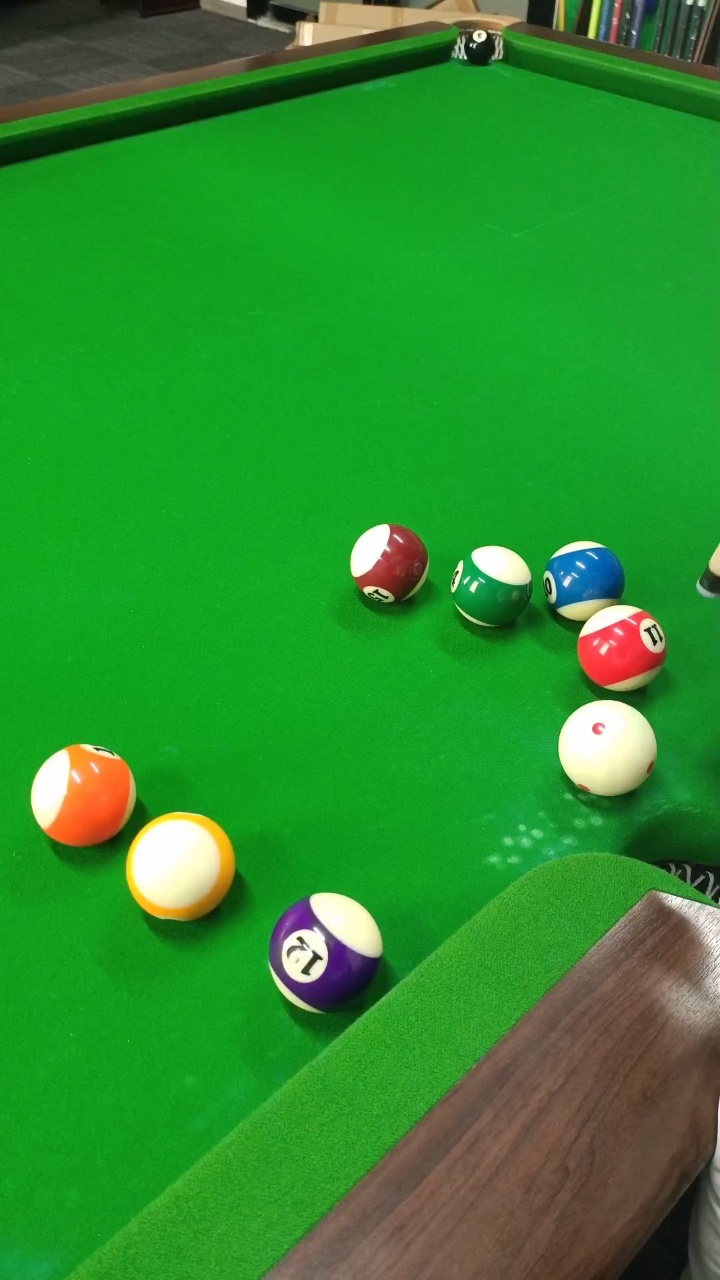 台球弧线扎杆球张力威花式台球工作室测试皮头效果质量好的皮头张力威