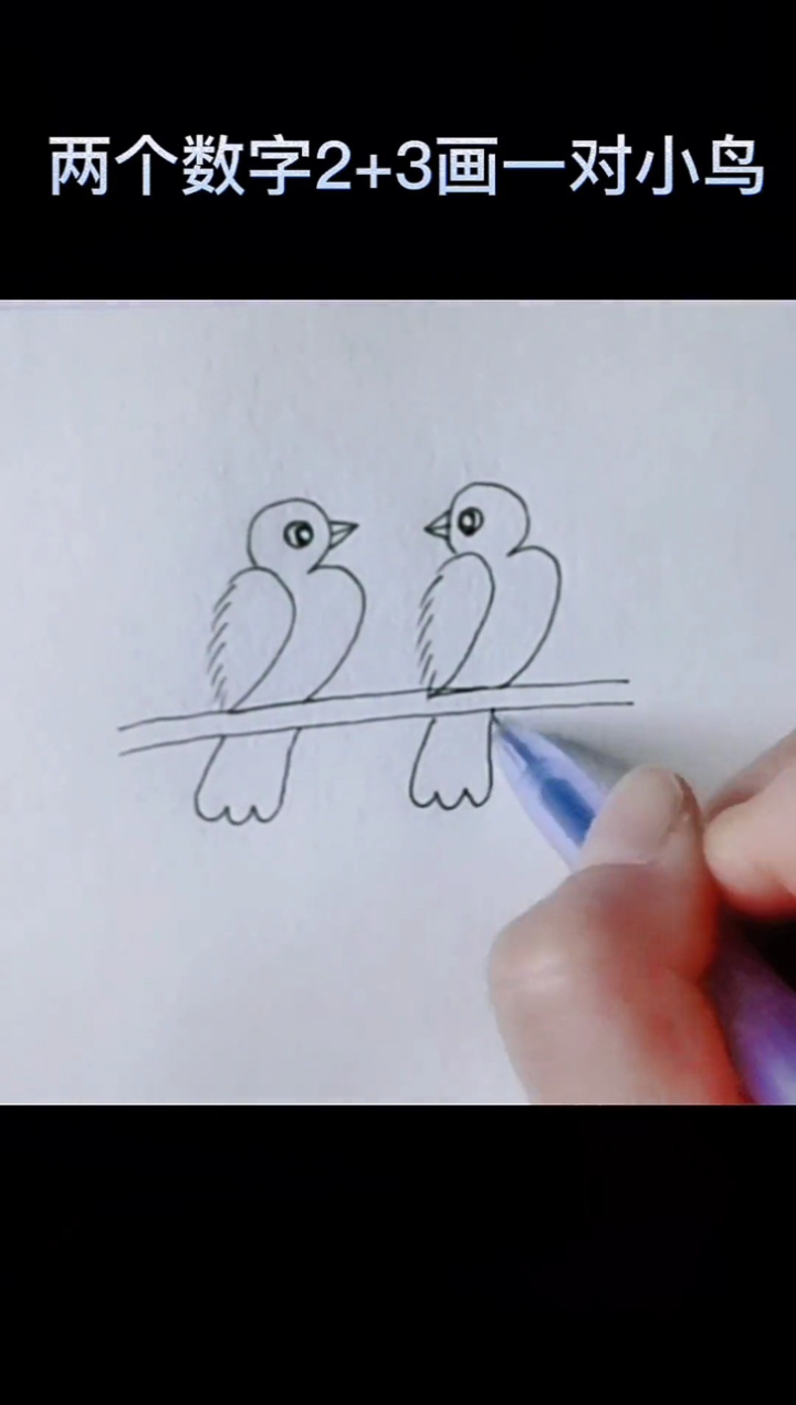 6种简笔画小鸟合集,快假了,可以收藏起来教小朋友画哦