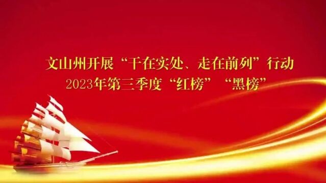 文山州开展“干在实处、走在前列”行动2023年第三季度“红黑榜”