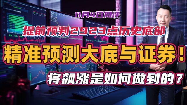 惊准!提前预判2923点历史底部,证券板块将飙涨!是如何做到的?