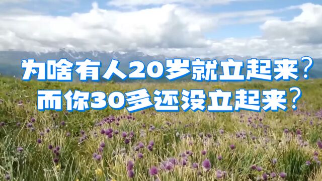 为什么有人20几岁就立起来了?而你30多了还没立起来?