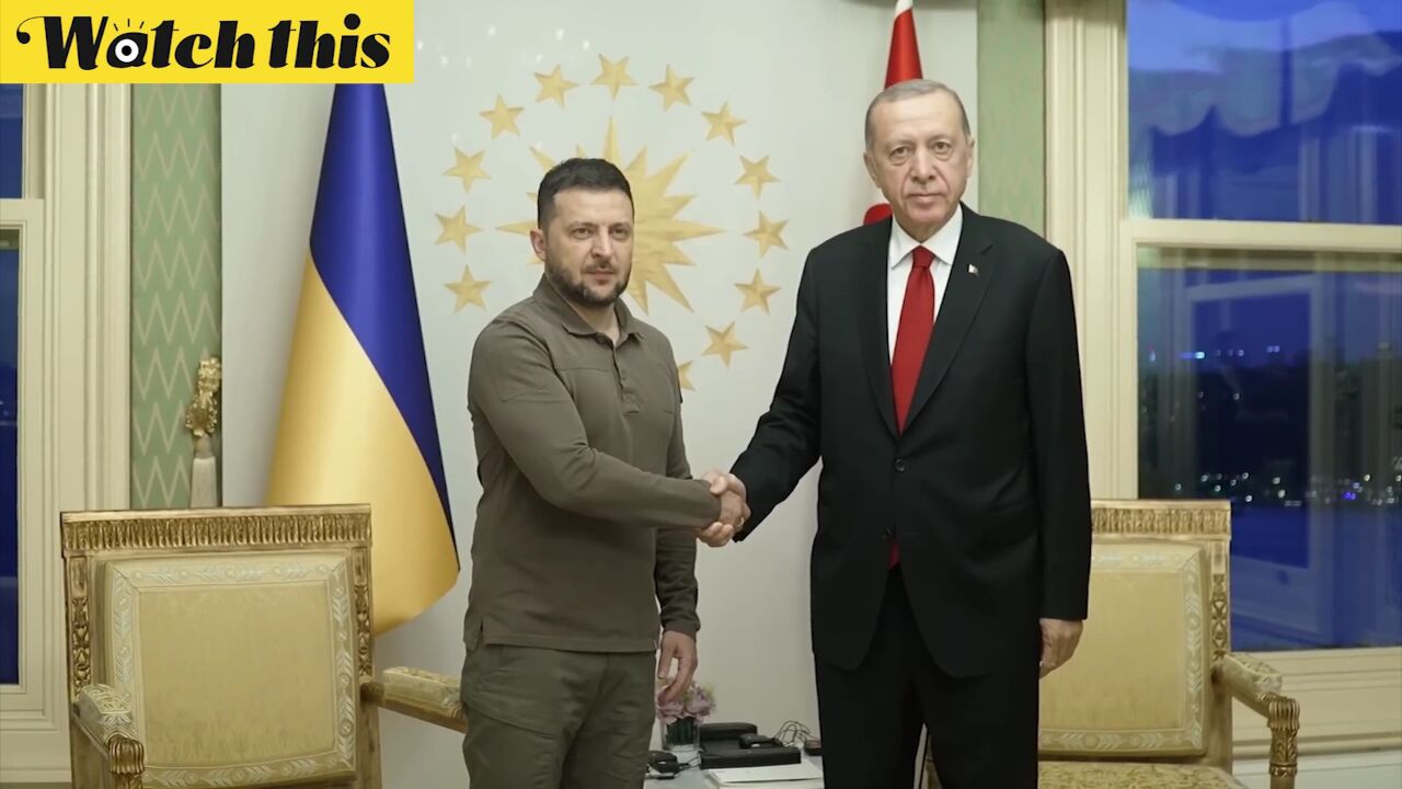 乌克兰总统泽连斯基访问土耳其 与土耳其总统埃尔多安举行会谈