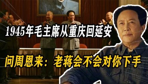 45年毛主席从重庆回延安，在机场问周恩来：蒋介石会不会对你下手