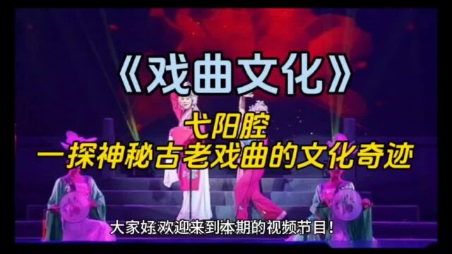 《戏曲文化》弋阳腔 一探神秘古老戏曲的文化奇迹