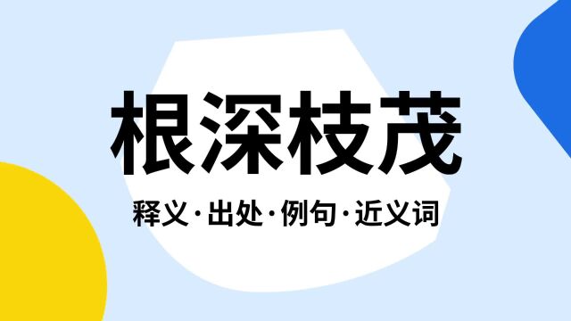 “根深枝茂”是什么意思?