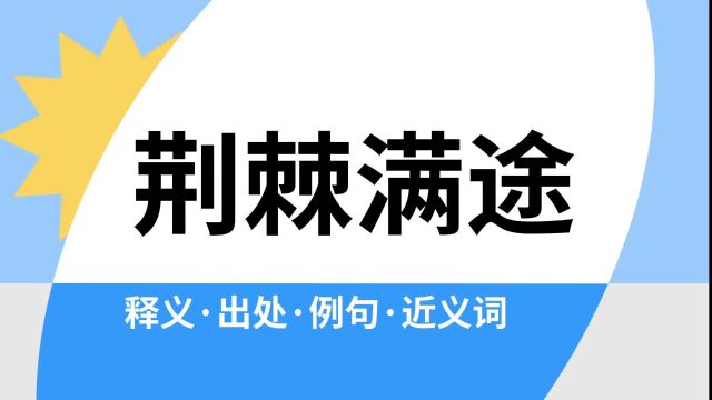 “荆棘满途”是什么意思?