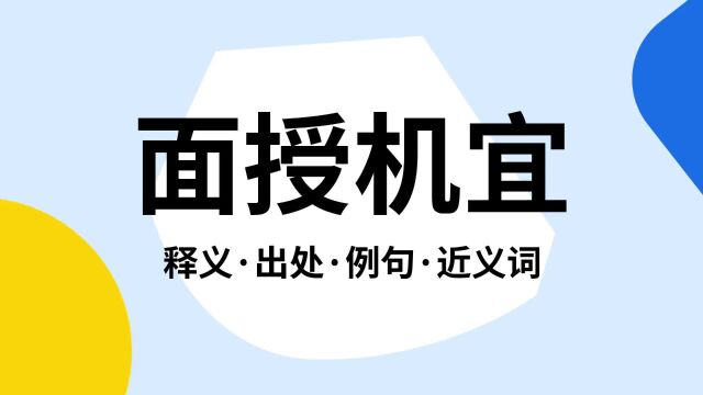 “面授机宜”是什么意思?