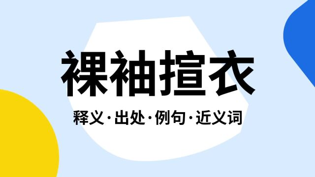 “裸袖揎衣”是什么意思?