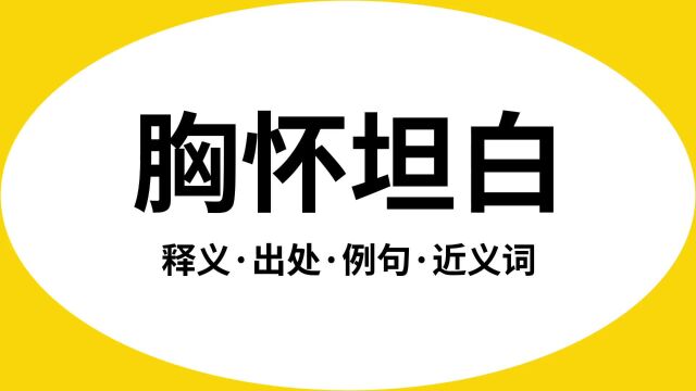 “胸怀坦白”是什么意思?