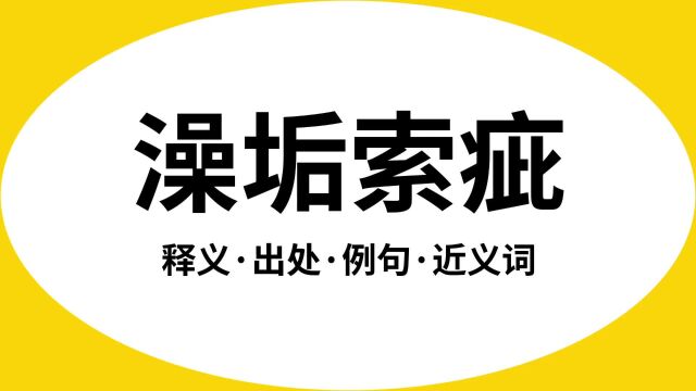 “澡垢索疵”是什么意思?