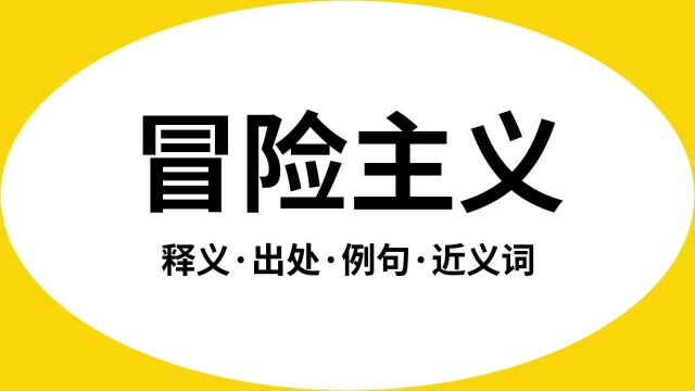 “冒险主义”是什么意思?