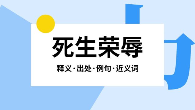 “死生荣辱”是什么意思?