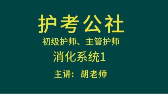 初级主管护师消化系统1 下集