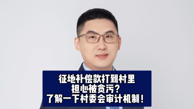 征地补偿款打到村里,担心被贪污?了解一下村委会审计机制!