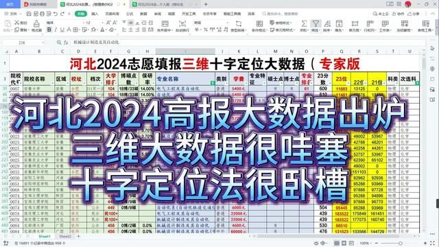 河北2024志愿填报大数据正式版出炉!三维大数据很哇塞,十字定位法很卧槽!#河北2024年高考 #河北高考 #河北高考大数据