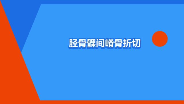 “胫骨髁间嵴骨折切开复位术”是什么意思?