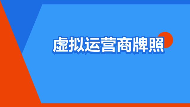 “虚拟运营商牌照”是什么意思?