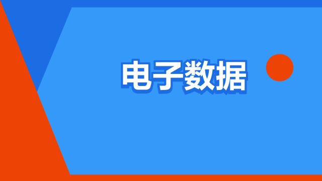 “电子数据”是什么意思?